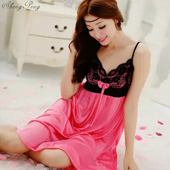 2018 Ladies Sexy Silk Satin Night Dress Sleeveless Nighties V-neck Nightgown autumn Nightdress Lace Night Gown Sleepwear V1152
2018 Ladies Sexy Silk Satin Night Dress Sleeveless Nighties V-neck Nightgown autumn Nightdress Lace Night Gown Sleepwear V1152
