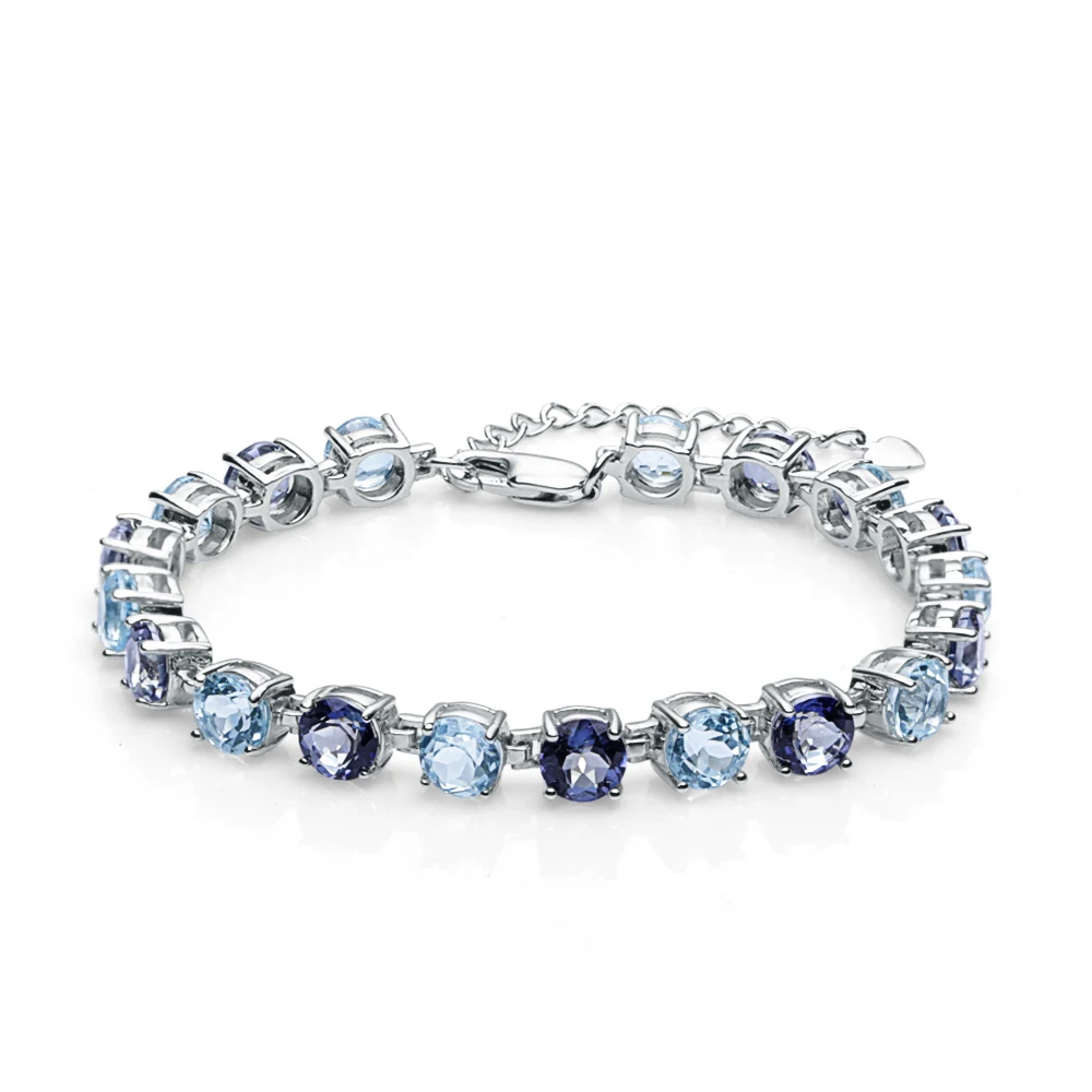 Gem's Ballet Natural Round Sky Blue Topaz Mystic Quartz 925 Sterling Silver Gemstone Bracelets & Bangles For Women Fine Jewelry
Gem's Ballet Natural Round Sky Blue Topaz Mystic Quartz 925 Sterling Silver Gemstone Bracelets & Bangles For Women Fine Jewelry