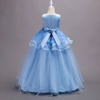 Summer Elegant Girls Sleeveless Dragging Party Dress Wedding Performance Princess Dresses 
Summer Elegant Girls Sleeveless Dragging Party Dress Wedding Performance Princess Dresses