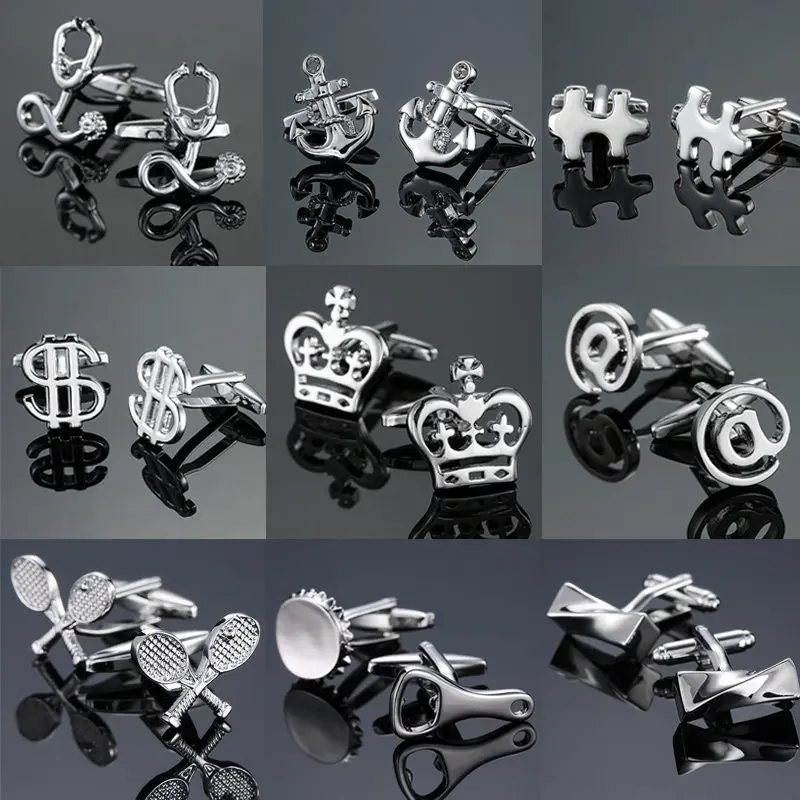 18 High Quality Men's Shirt Cufflinks New Fashion Silver Anchor Ship Rudder Cufflinks Laser Metal Cufflinks Free of Freight
18 High Quality Men's Shirt Cufflinks New Fashion Silver Anchor Ship Rudder Cufflinks Laser Metal Cufflinks Free of Freight
