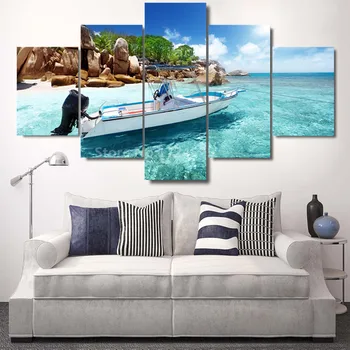 No Frame 5 Panel The Boat By The Sea Canvas Painting Sea View Modular Wall Paintings Wall Art Home Decor Pictures High Quality
No Frame 5 Panel The Boat By The Sea Canvas Painting Sea View Modular Wall Paintings Wall Art Home Decor Pictures High Quality