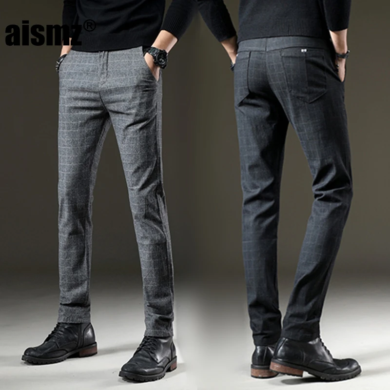 Aismz spring Autumn Winter Pants Men Casual Elastic Long Trousers Male Cotton lattice straight Work Pant men's Large size 28-38
Aismz spring Autumn Winter Pants Men Casual Elastic Long Trousers Male Cotton lattice straight Work Pant men's Large size 28-38