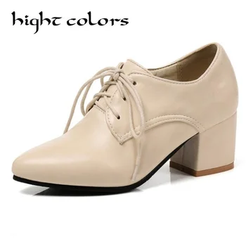 2019 women's New Fashion Vintage Lacing Pointed Toe Thick Heel Women Pumps Female British Style High Heels Oxfords Shoes
2019 women's New Fashion Vintage Lacing Pointed Toe Thick Heel Women Pumps Female British Style High Heels Oxfords Shoes