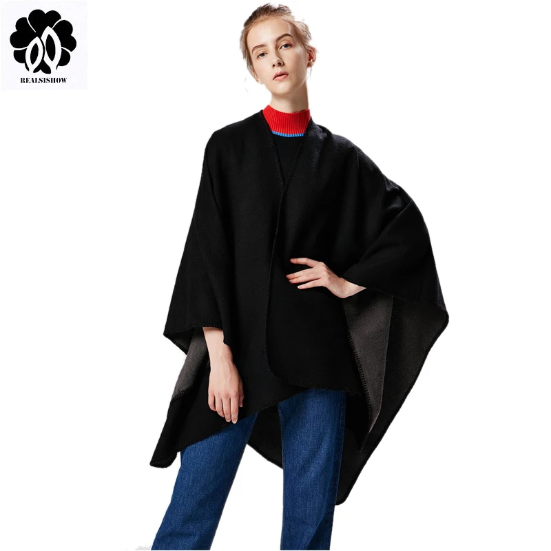 High Quality 2019 Women Winter Scarf Fashion Solid Black Ponchos and Capes Thick Warm Shawls and Scarves Femme Outwear Cape Coat
High Quality 2019 Women Winter Scarf Fashion Solid Black Ponchos and Capes Thick Warm Shawls and Scarves Femme Outwear Cape Coat