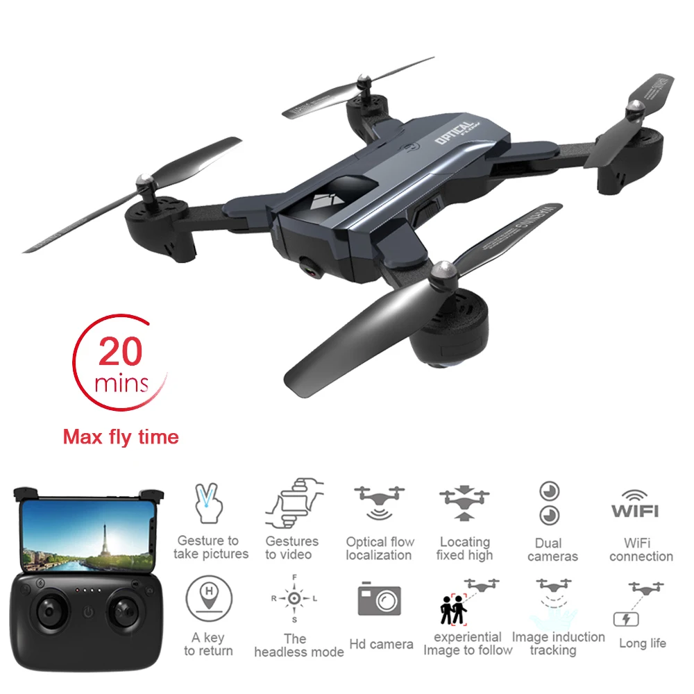 F196 Foldable RC Drone with 2MP HD Camera Optical Flow Localization 20mins Flight Time Mini RC Quadcopter Helicopter VS SG700
F196 Foldable RC Drone with 2MP HD Camera Optical Flow Localization 20mins Flight Time Mini RC Quadcopter Helicopter VS SG700