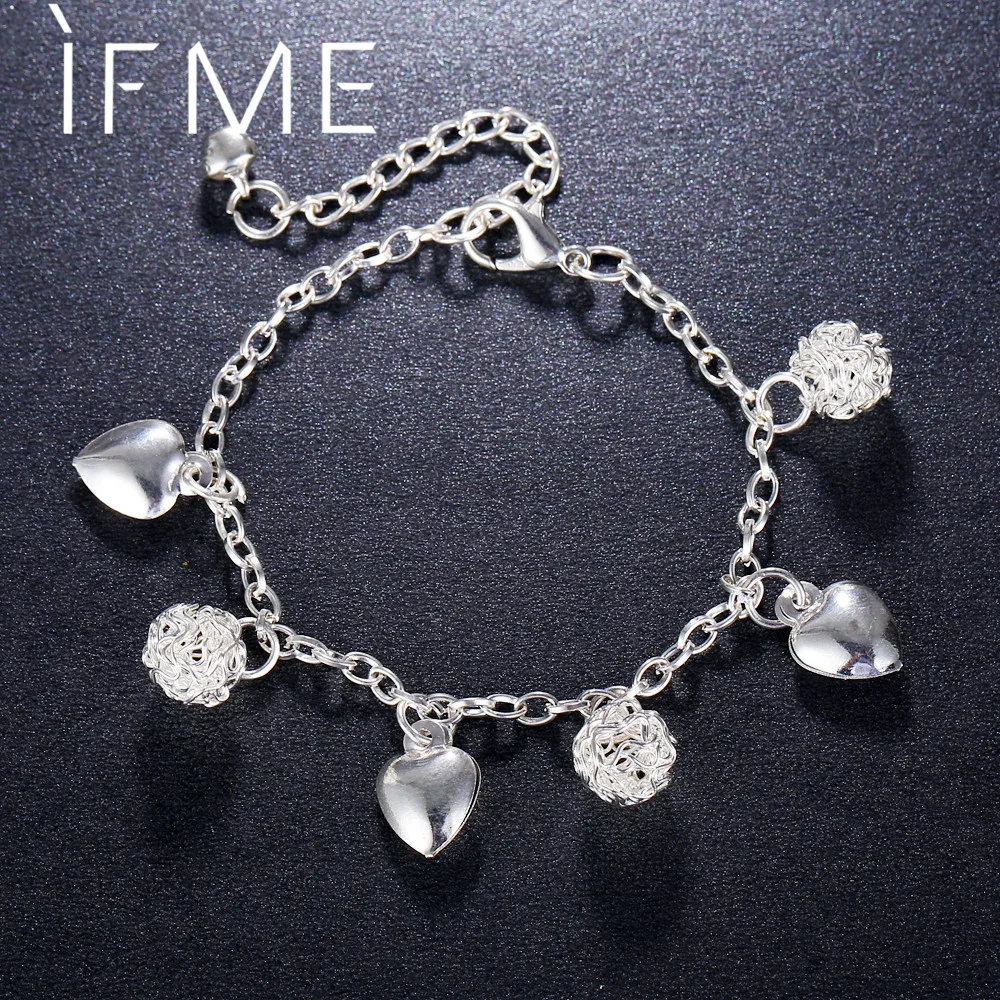 IF ME Trendy Heart Bracelet for Women Silver Color Geometric Round Metal Ball Pendant Cute Arm Bracelets Jewelry Gift 2018 NEW
IF ME Trendy Heart Bracelet for Women Silver Color Geometric Round Metal Ball Pendant Cute Arm Bracelets Jewelry Gift 2018 NEW
