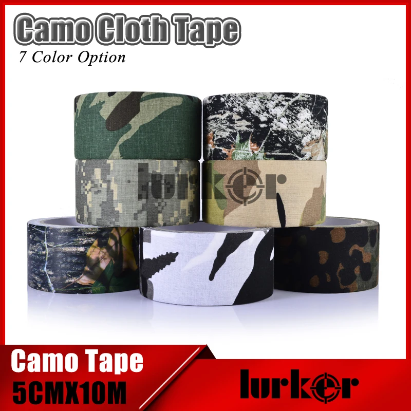 

Tactical 5cmX10m Waterproof Camo Cloth Duct Tape Gun Hunting Camping Camouflage Stealth Tapes Wrap Outdoor Hunting Shooting Tool