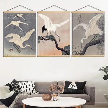Home Decoration Wall Artwork Red Crowned Crane Egret Painting Solid Wood Hanging Scrolls Canvas Print Animal Pictures Posters
Home Decoration Wall Artwork Red Crowned Crane Egret Painting Solid Wood Hanging Scrolls Canvas Print Animal Pictures Posters