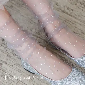 Spring Summer womens vintage sexy lace decoration star moon transparent crystal short mesh socks R1141
Spring Summer womens vintage sexy lace decoration star moon transparent crystal short mesh socks R1141