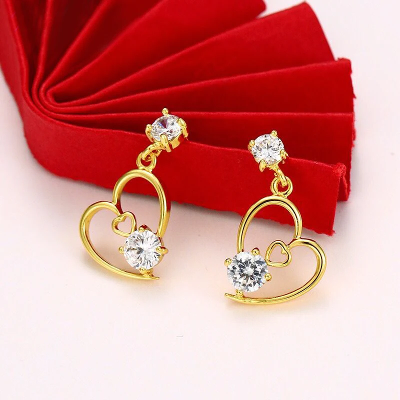 MxGxFam AAA+ Zircon Heart Drop Earrings For Women Fashion Jewelry 24 k Pure Gold color Lead and Nickel
MxGxFam AAA+ Zircon Heart Drop Earrings For Women Fashion Jewelry 24 k Pure Gold color Lead and Nickel