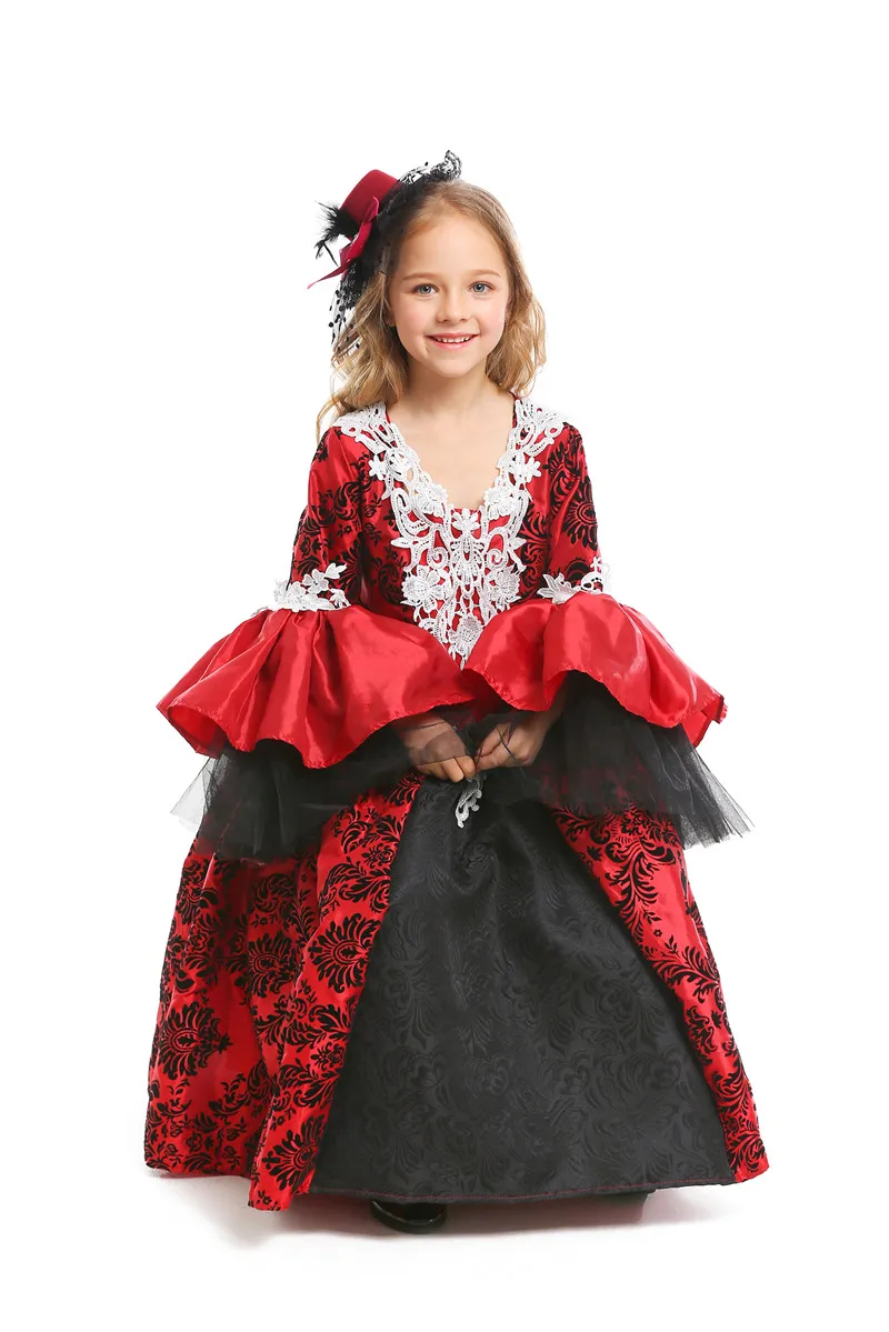 Girls Victorian Countess Children Vampire Princess Cosplay Princess Halloween Costume With Petticoa and Hat XS-L
Girls Victorian Countess Children Vampire Princess Cosplay Princess Halloween Costume With Petticoa and Hat XS-L