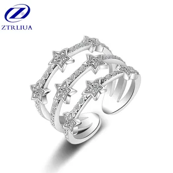 New Creative Fashion Popular Atmosphere Three Layer Full Of Stars Crystal 925 Sterling Silver Jewelry Personality Rings SR337
New Creative Fashion Popular Atmosphere Three Layer Full Of Stars Crystal 925 Sterling Silver Jewelry Personality Rings SR337