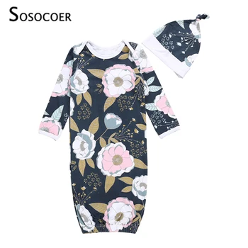 SOSOCOER Baby Sleeping Bag Fashion Flower Long Sleeve Sleepwear+Hats 2pcs Newborn Clothes Infant Girls Romper Sleeping Suit
SOSOCOER Baby Sleeping Bag Fashion Flower Long Sleeve Sleepwear+Hats 2pcs Newborn Clothes Infant Girls Romper Sleeping Suit