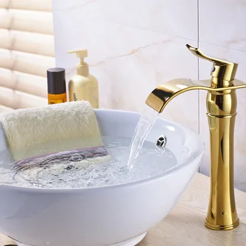 Tall Solid Brass Golden Polish Big Waterfall Spout Bathroom Faucet Mixer Tap NEW
Tall Solid Brass Golden Polish Big Waterfall Spout Bathroom Faucet Mixer Tap NEW