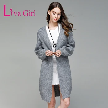 Liva Girl Long Sweater Cardigan Women Autumn Winter Long Sleeve Loose Thick Knitted Cardigan Female Warm Coats Pull Sueter Mujer
Liva Girl Long Sweater Cardigan Women Autumn Winter Long Sleeve Loose Thick Knitted Cardigan Female Warm Coats Pull Sueter Mujer