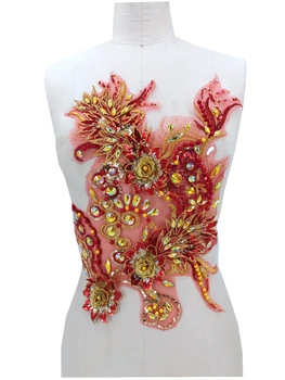 sew on rhinestones red/golden lace applique crystals trim patches 42*28cm for dress DIY accessories
sew on rhinestones red/golden lace applique crystals trim patches 42*28cm for dress DIY accessories