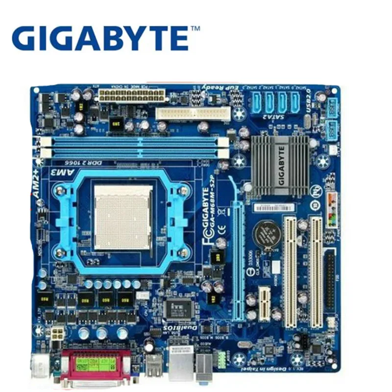 

GIGABYTE GA-M68M-S2P Desktop Motherboard 630A Socket AM2/AM2+ AM3 For Phenom II Athlon II Sempron 100 DDR2 8G Used Mainboard