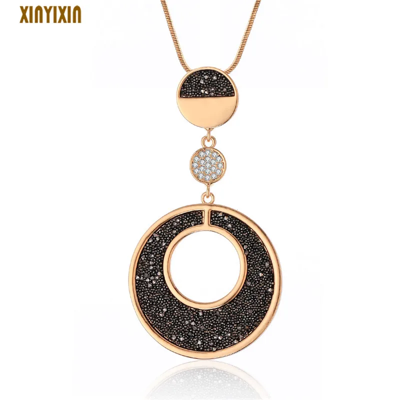 Simple Big Round Women Pendant Necklace Vintage Gold Black Crystal Geometric Long Necklace Frosted Stone Fashion Jewelry Gift
Simple Big Round Women Pendant Necklace Vintage Gold Black Crystal Geometric Long Necklace Frosted Stone Fashion Jewelry Gift