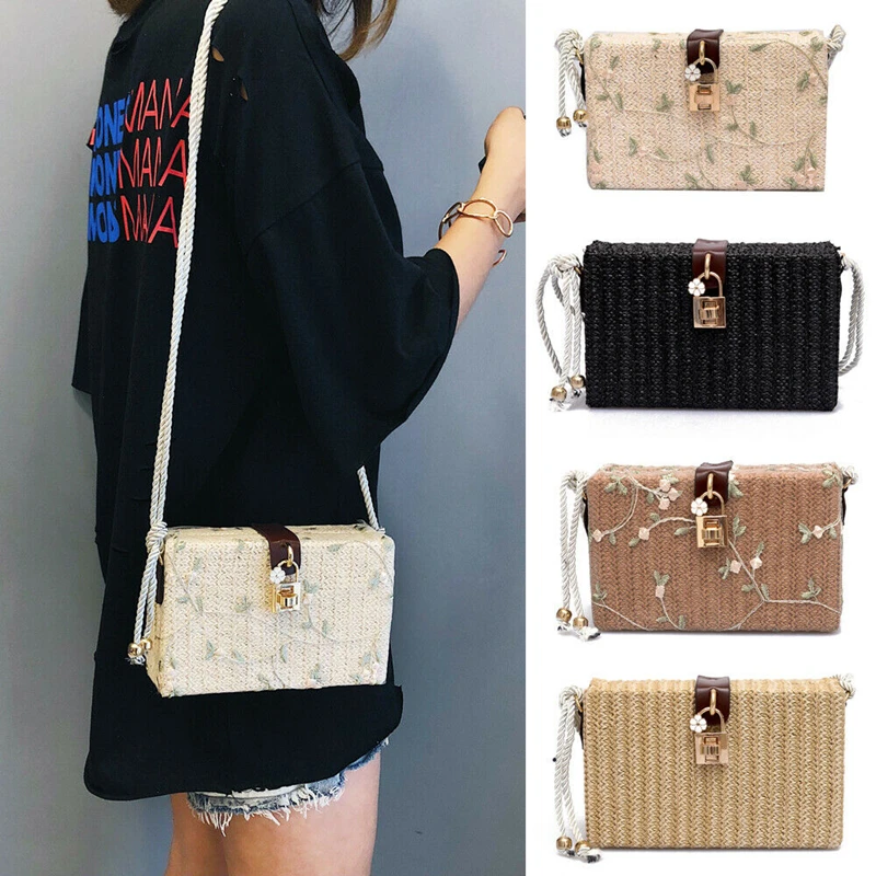 Beach Rectangle Box Bag Rattan Straw Lace Crossbody Bags Bohemia Satchels Lock Handbag Shouldbag Box Shape
Beach Rectangle Box Bag Rattan Straw Lace Crossbody Bags Bohemia Satchels Lock Handbag Shouldbag Box Shape