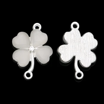 JAKONGO Silver Plated Crystal Opal Clover Connector for Jewelry Making Earrings Accessories Findings DIY 19x13mm 5pcs/lot
JAKONGO Silver Plated Crystal Opal Clover Connector for Jewelry Making Earrings Accessories Findings DIY 19x13mm 5pcs/lot