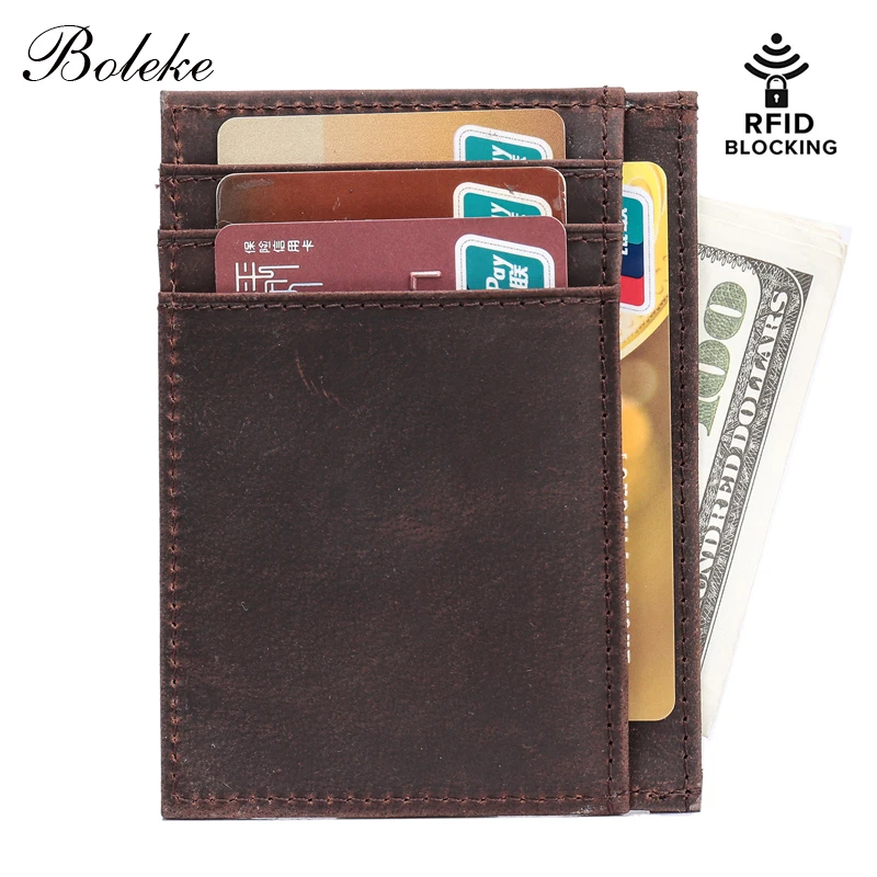 Men Ultra Slim Wallet RFID Blocking Handmade Small Money Clip Crazy Horse Genuine Leather Purse Minimalist Wallet for Man R9009
Men Ultra Slim Wallet RFID Blocking Handmade Small Money Clip Crazy Horse Genuine Leather Purse Minimalist Wallet for Man R9009