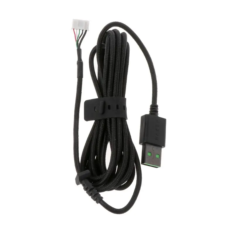 Фото Прочный нейлоновый Плетеный USB кабель для мыши сменный провод - купить