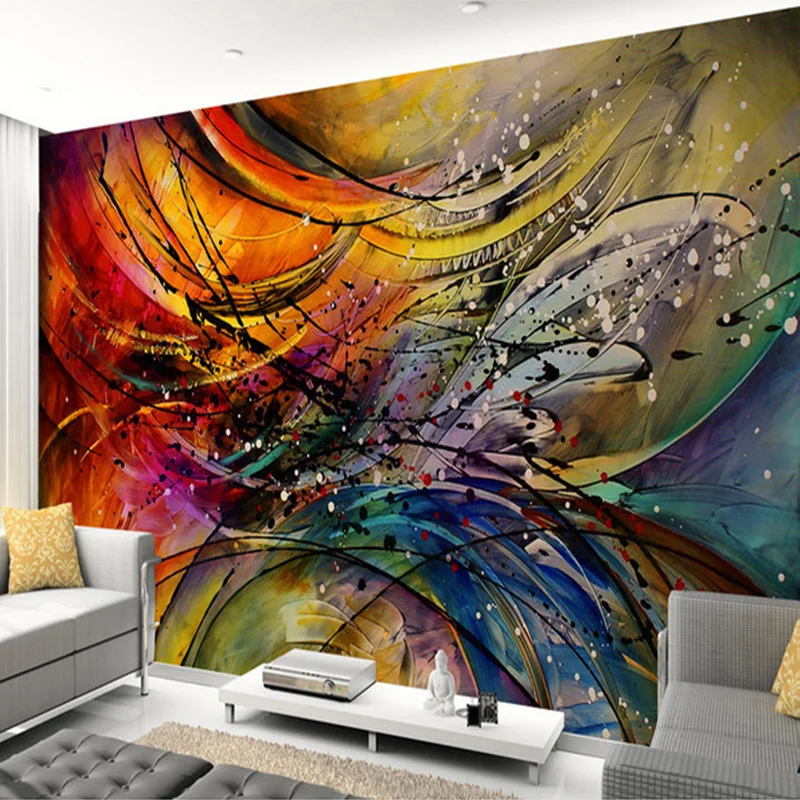 Image Custom Mural Wallpaper 3D Stereo Lines Curve Abstract Art Wall Painting Living Room Sofa TV Background Decor Papel De Parede 3D