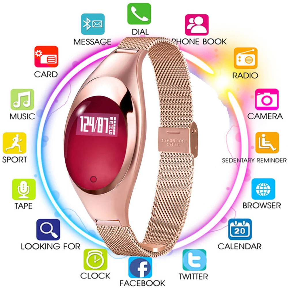 2019 Z18 Smart Bracelet Band Blood Oxygen Heart Rate Call reminder Luxury Fashion Smartband Wristband Wrist Watch for Woman gift
2019 Z18 Smart Bracelet Band Blood Oxygen Heart Rate Call reminder Luxury Fashion Smartband Wristband Wrist Watch for Woman gift