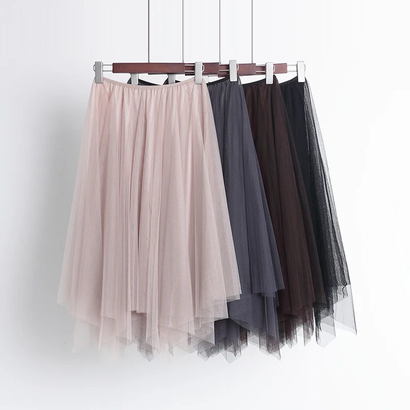 Autumn Winter Skirts Womens 2018 New Fashion Elastic Waist Tutu Skirt Korean Style Asymmetrical Solid Black Tulle Skirt 4colors
Autumn Winter Skirts Womens 2018 New Fashion Elastic Waist Tutu Skirt Korean Style Asymmetrical Solid Black Tulle Skirt 4colors