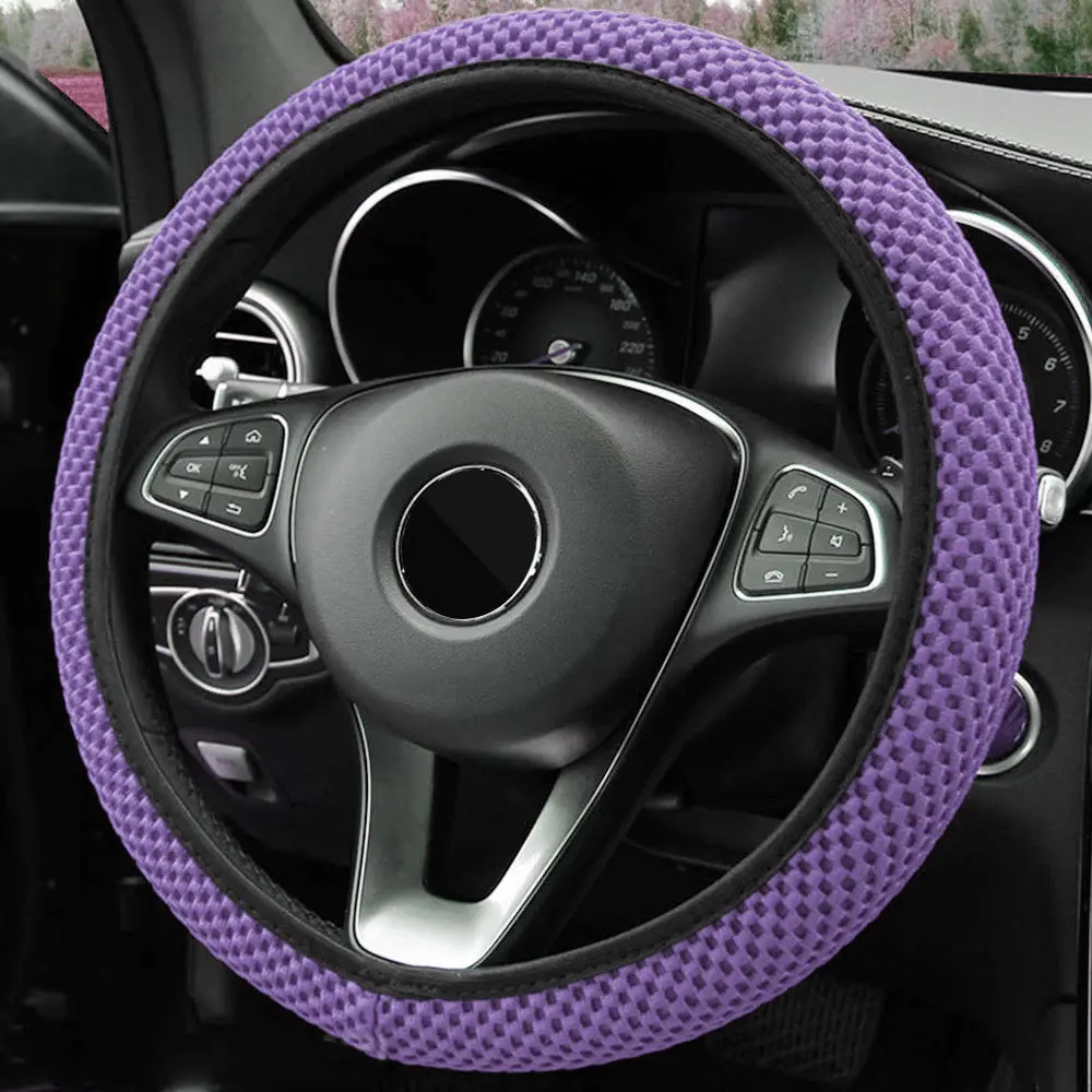 38CM Purple 3D Mesh Elastic Four Seasons Universal Breathable Car Steering Wheel Cover Car Decoration
38CM Purple 3D Mesh Elastic Four Seasons Universal Breathable Car Steering Wheel Cover Car Decoration