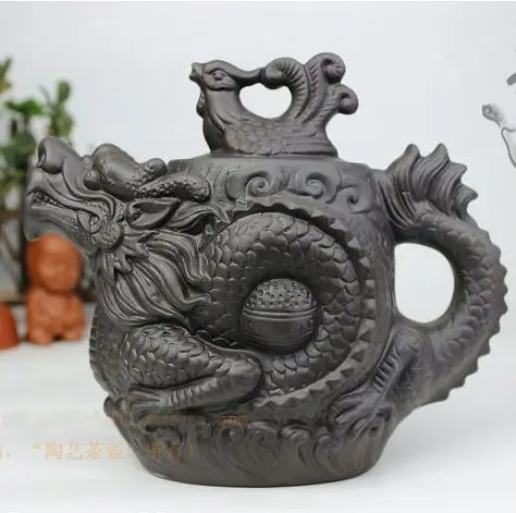 NEW YIXING TEAPOT Dragon and Phoenix tea pot Premium black 470ml tea infuser purple clay tea set kettle kung fu teapot
NEW YIXING TEAPOT Dragon and Phoenix tea pot Premium black 470ml tea infuser purple clay tea set kettle kung fu teapot
