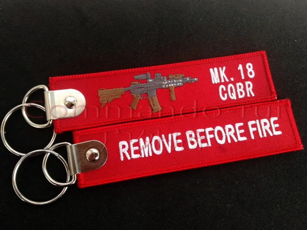 MK.18 CQBR Rifle Remove Before Fire Key Chain Key Ring Keychains Embroidered Luggage Tags Mens Keyring Fob Charms Pendant 1pcs
MK.18 CQBR Rifle Remove Before Fire Key Chain Key Ring Keychains Embroidered Luggage Tags Mens Keyring Fob Charms Pendant 1pcs