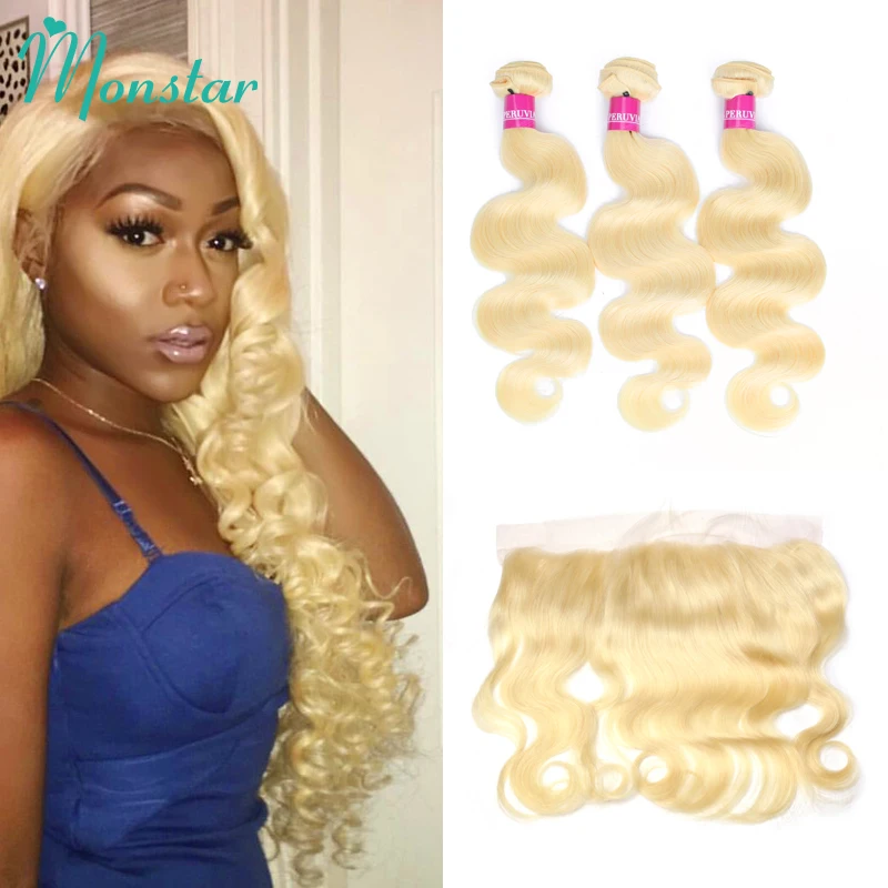 Monstar 613 Bundle With Frontal Peruvian Hair Blonde 3 Bundle With Closure Remy Body Wave Human Hair Blonde Bundles With Frontal
Monstar 613 Bundle With Frontal Peruvian Hair Blonde 3 Bundle With Closure Remy Body Wave Human Hair Blonde Bundles With Frontal
