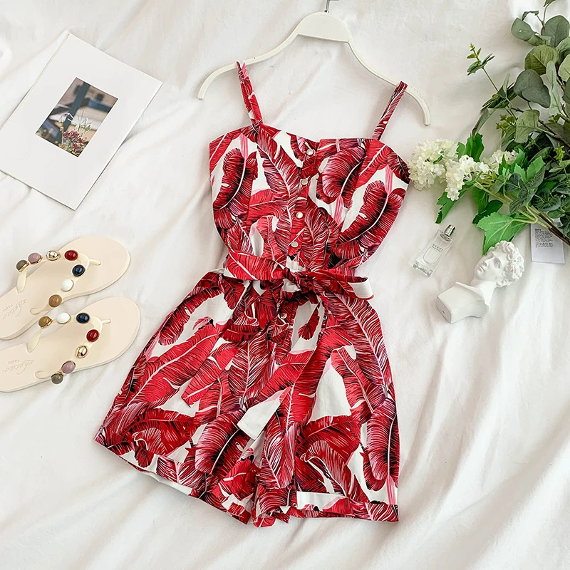 Fashion Slim Sexy Floral Print Summer Spaghetti Strap Bandage Short Jumpsuit Casual Women Sashes Playsuit Beach Holiday Romper
Fashion Slim Sexy Floral Print Summer Spaghetti Strap Bandage Short Jumpsuit Casual Women Sashes Playsuit Beach Holiday Romper