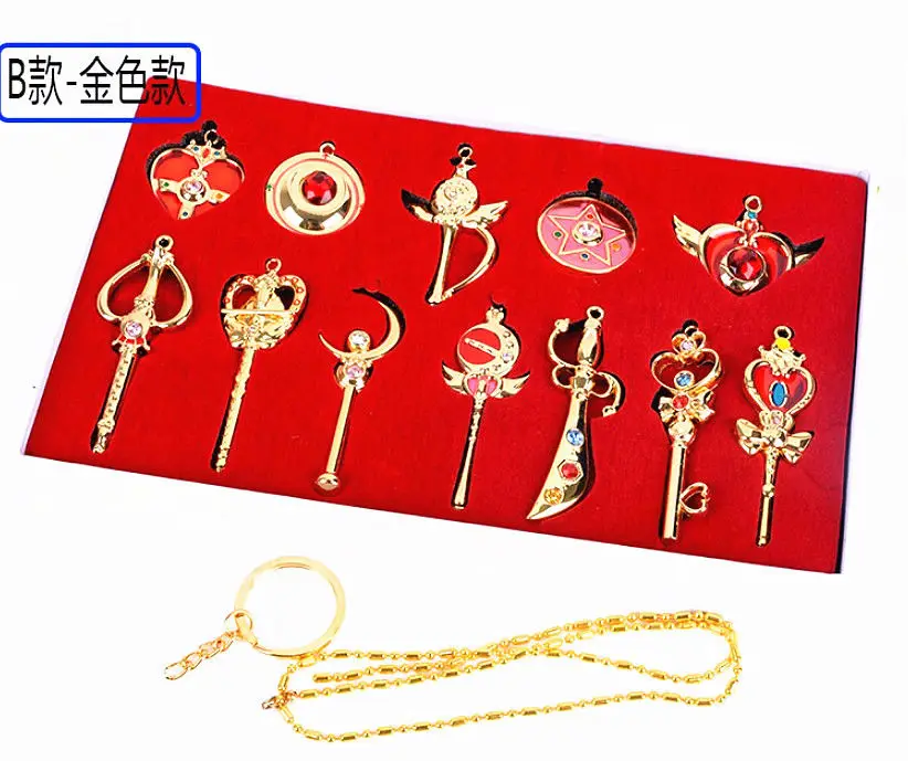Sailor Moon Alloy Keychain Pendant Necklace Collection Set with Gift Box For Hallowen Christmas
Sailor Moon Alloy Keychain Pendant Necklace Collection Set with Gift Box For Hallowen Christmas