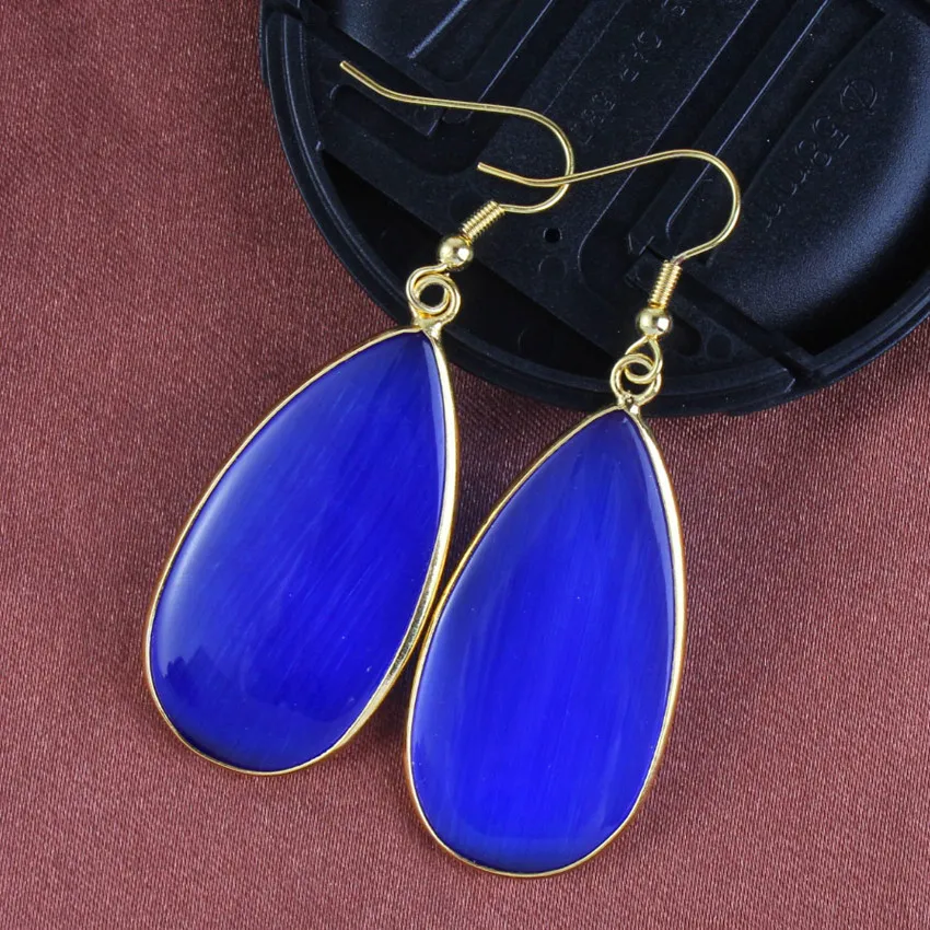 100-Unique 1 Pair Light Yellow Gold Color Blue Cat Eye Stone Water Drop Earrings Elegant Women's Earring
100-Unique 1 Pair Light Yellow Gold Color Blue Cat Eye Stone Water Drop Earrings Elegant Women's Earring
