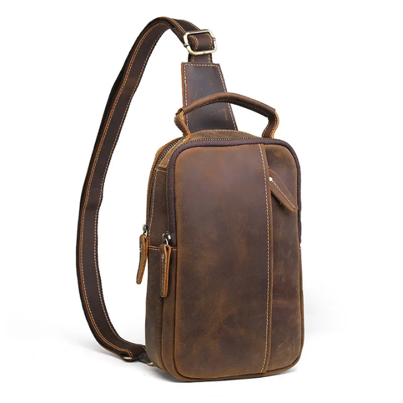 Genuine Leather Small Sling Bag For Men