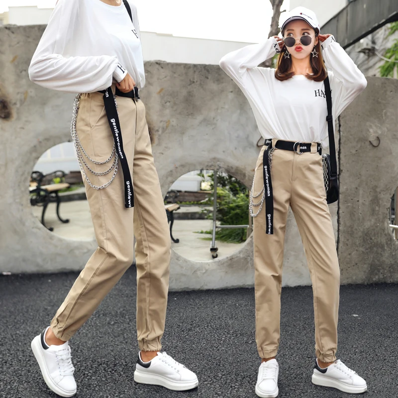 Hot 2018 Spring Autumn Chains High Waist Harem Pants Women Fashion Solid Color Ankle-length Trousers Streetwear Hip Hop Pant
Hot 2018 Spring Autumn Chains High Waist Harem Pants Women Fashion Solid Color Ankle-length Trousers Streetwear Hip Hop Pant