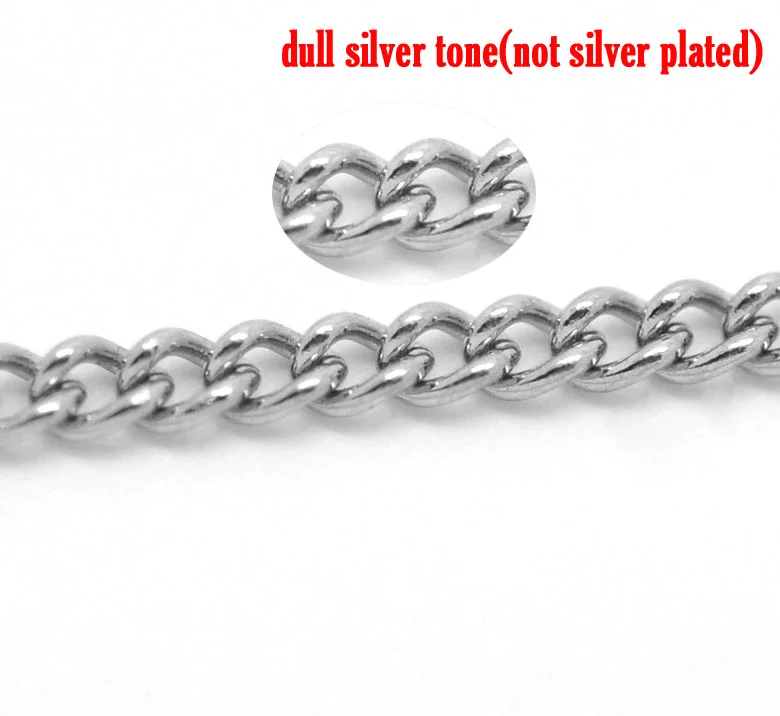 Silver Tone Stainlesss Steel Link-Opened Curb Chains Findings 3x2mm, sold per packet of 1M new
Silver Tone Stainlesss Steel Link-Opened Curb Chains Findings 3x2mm, sold per packet of 1M new