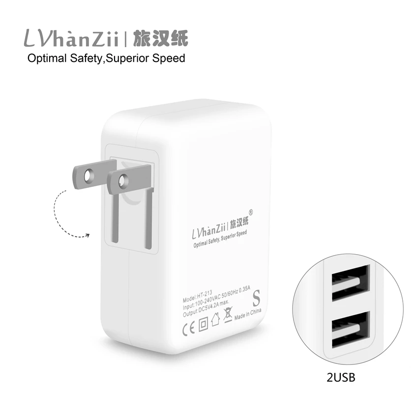 LVhanzii Intelligent Universal Mobile Phone Smart Charger 5V 4.2A Dual USB Foldable US Plug Carregador Solar For Home Travel
LVhanzii Intelligent Universal Mobile Phone Smart Charger 5V 4.2A Dual USB Foldable US Plug Carregador Solar For Home Travel