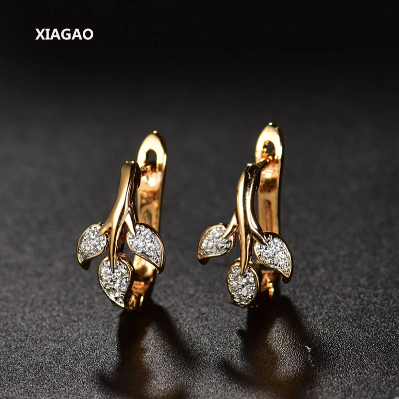 XIAGAO Cute Leaf CZ Crystal Hoop Earrings for Women Gold-color Zircon Earring Fashion Wedding Jewelry Pendientes brincos
XIAGAO Cute Leaf CZ Crystal Hoop Earrings for Women Gold-color Zircon Earring Fashion Wedding Jewelry Pendientes brincos