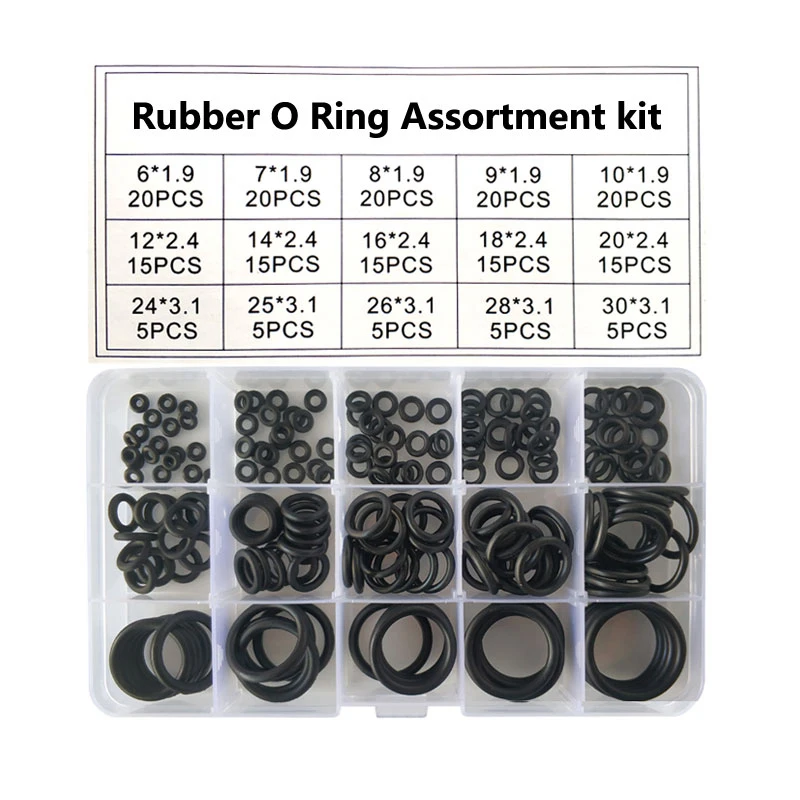 200PCS/set Rubber O Ring Assortment kit oring Washer Gasket Sealing O-Ring pack 15 Sizes with Plastic Box silicone rubber rings
200PCS/set Rubber O Ring Assortment kit oring Washer Gasket Sealing O-Ring pack 15 Sizes with Plastic Box silicone rubber rings