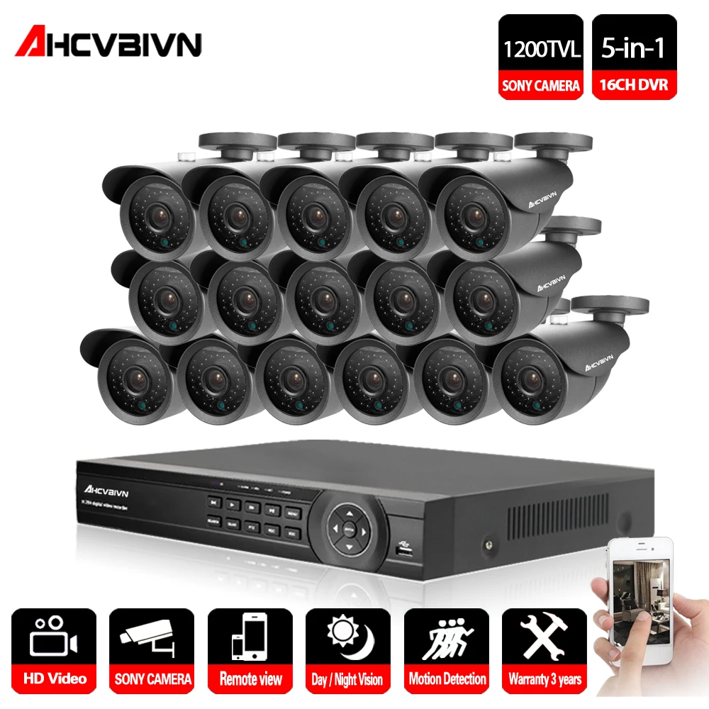AHCVBIVN 16CH Surveillance System AHD 1080P CCTV DVR Kit 16 channel HDMI SONY 1200TVL Camera Kits CCTV System Motion Detection
AHCVBIVN 16CH Surveillance System AHD 1080P CCTV DVR Kit 16 channel HDMI SONY 1200TVL Camera Kits CCTV System Motion Detection