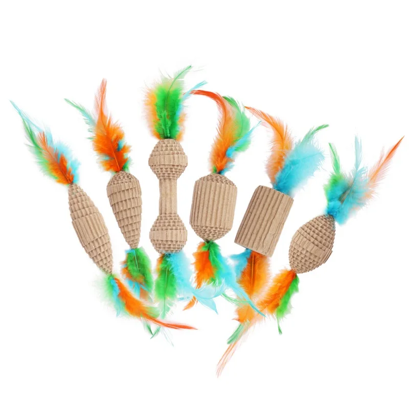 Colorful Plush Cat Toys Assorted Corrugated Paper Toys With Feather Mini Scratching Toy For Kitten Cats Cat Supplies
Colorful Plush Cat Toys Assorted Corrugated Paper Toys With Feather Mini Scratching Toy For Kitten Cats Cat Supplies