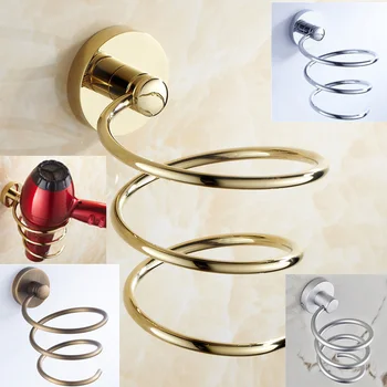 Bathroom room Hair Dryer Rack rack full of copper and gold antique brass brushed shelving storage rack variety of colors 
Bathroom room Hair Dryer Rack rack full of copper and gold antique brass brushed shelving storage rack variety of colors