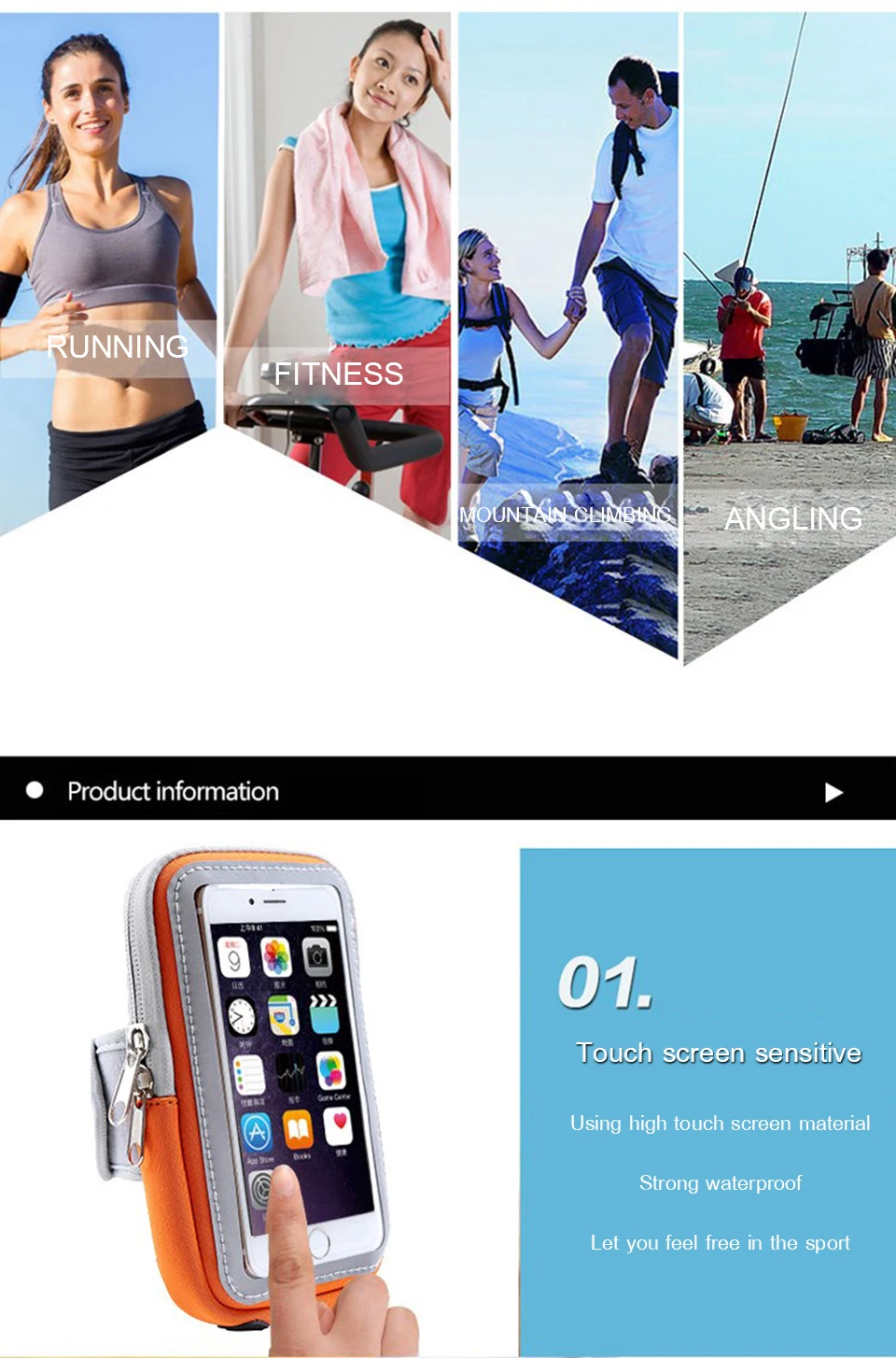 Funda deportiva Universal para teléfono móvil, resistente al agua, para correr, para iPhone 4 HTB1Ct4qdBUSMeJjy1zdq6yR3FXak