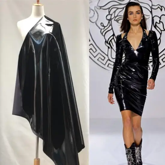 Bright 140cm black mirror pvc Leather pu fabric coat Flexible trousers jacket Dance Costume diy home textiles fabric sofa A507
Bright 140cm black mirror pvc Leather pu fabric coat Flexible trousers jacket Dance Costume diy home textiles fabric sofa A507