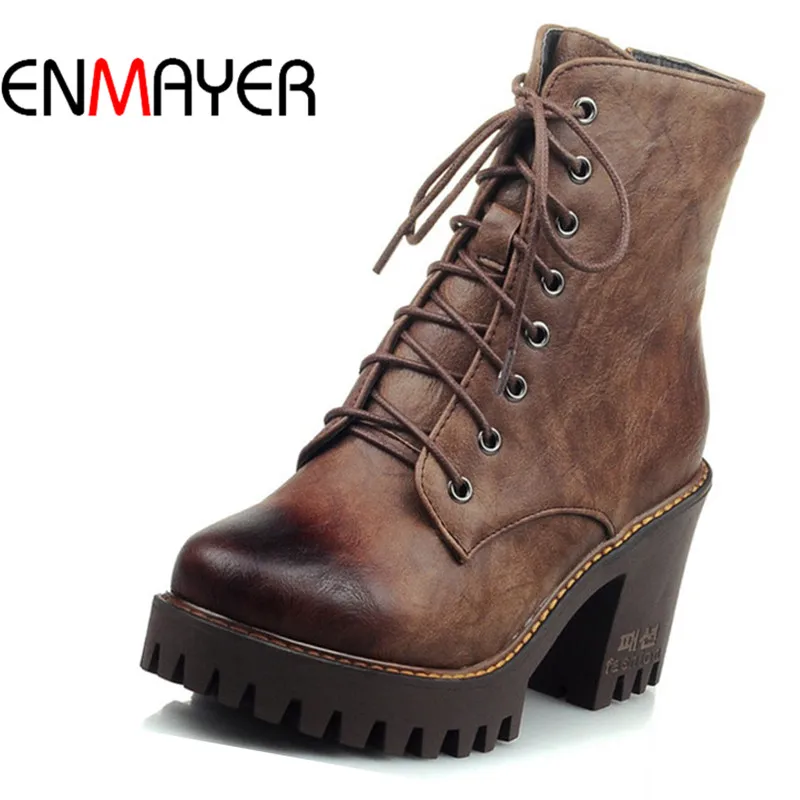 ENMAYER 2017 Cowboy Shoes Woman Ankle Boots for Women High Heels Platform Shoes Plus Size 34-43 Motorcycle Boots Zapatos Mujer
ENMAYER 2017 Cowboy Shoes Woman Ankle Boots for Women High Heels Platform Shoes Plus Size 34-43 Motorcycle Boots Zapatos Mujer