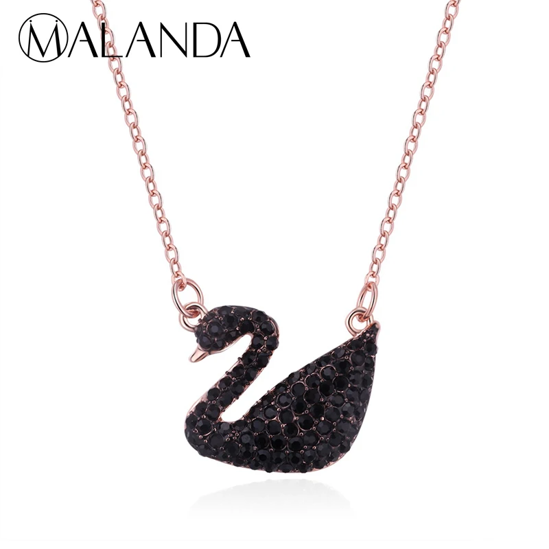 MALANDA New Fashion White Black Swan Pendants Necklaces Crystal From Swarovski Zircon Necklaces For Women Wedding jewellery Gift
MALANDA New Fashion White Black Swan Pendants Necklaces Crystal From Swarovski Zircon Necklaces For Women Wedding jewellery Gift