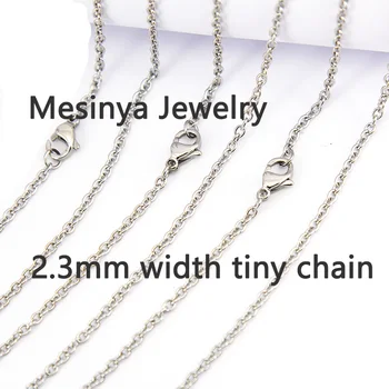 

10pcs 2.3mm Width 20'' 316L Surgical Stainless Steel Oval Chain Neckalce For Glass Locket Pendant Necklace